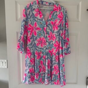 Lilly Pulitzer Pink and Blue Floral Blouse